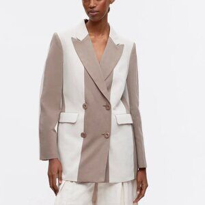 NWT Kotn Linen Station Blazer S – Birch Brindle Stripe, Minimalist Chic